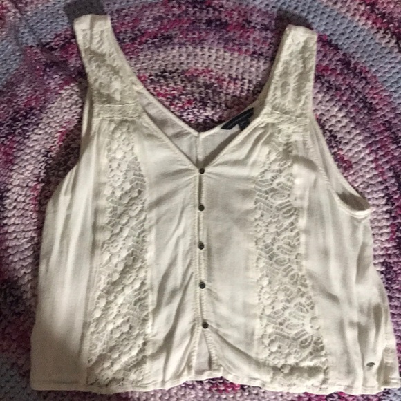 American Eagle Outfitters Tops - AE White Detailed Tank Top
